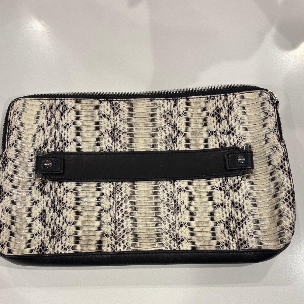 Real water snake python Clutch lamb leather wallet. Milly
